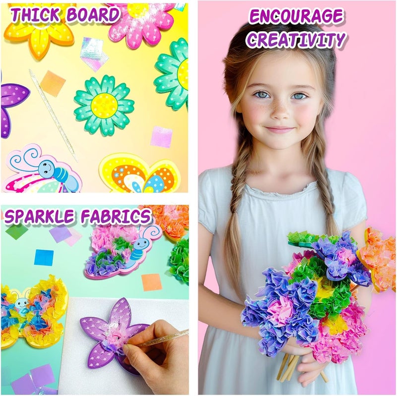 AGENTLAN Art & Craft Activity, Poke Fun Flower Bouquet Craft Kit, Fun & Easy Art Kits for Kids, DIY Garden Kids Activities, Gifts for Girls and Boys 3 4 5 6 7 8 9 - Image 3
